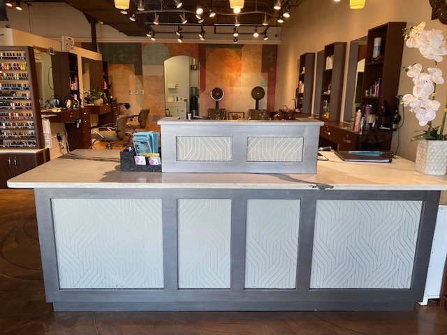 Welcome desk and salon interior at Star Salon Spa in Merritt Island